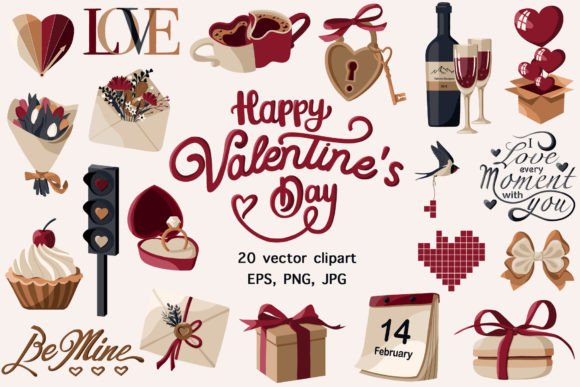 Download Happy Valentine’s Day Vector Clipart - Valentine Collection