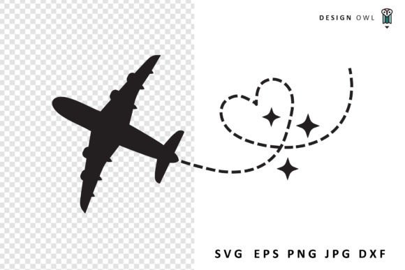 Download Plane with Heart Trail - Travel SVG - Travel Collection