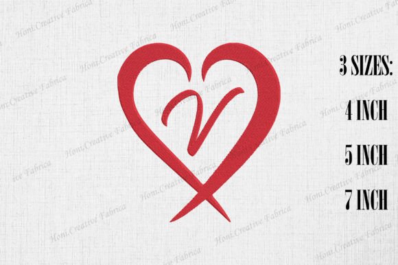 Download Letter V with Heart Valentine's Day - Valentine Collection
