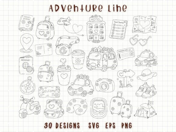 Download Travel Clipart SVG Adventure Doodle - Travel Collection
