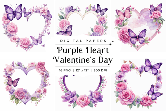Download Purple Heart Valentines Day Background - Valentine Collection