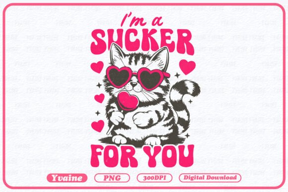 Download I'm a Sucker for You Valentine Cat Png - Valentine Collection