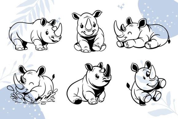 Download Cute Rhino Character SVG - Premium Resources